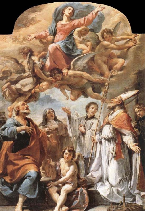 Ubaldo Gandolfi The Madonna in the glory with holy Spain oil painting art